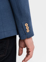 Ombre Clothing Pánske modré sako SLIM s jemnou textúrou