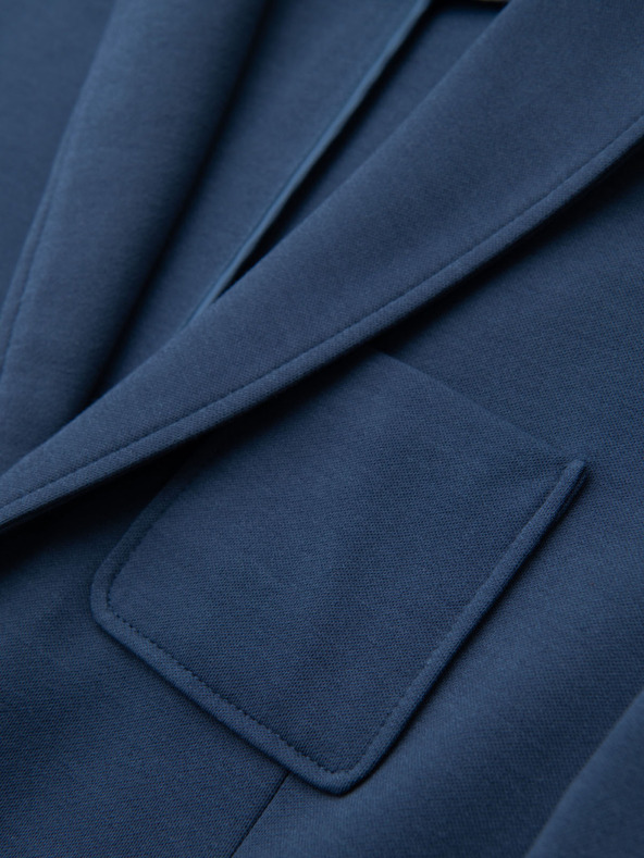 Ombre Clothing Pánske modré sako SLIM s jemnou textúrou