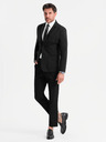 Ombre Clothing Pánske čierne sako SLIM s jemnou textúrou