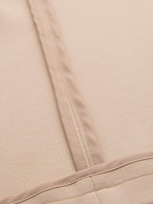 Ombre Clothing Pánske béžové sako SLIM z jemne štruktúrovanej pleteniny