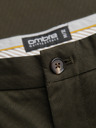 Ombre Clothing Pánske chino nohavice REGULAR FIT s jemnou štruktúrou - tmavozelené