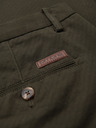 Ombre Clothing Pánske chino nohavice REGULAR FIT s jemnou štruktúrou - tmavozelené