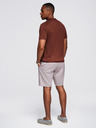 Ombre Clothing Pánske polo tričko bez gombíkov s klasickou väzbou - tmavohnedá