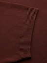 Ombre Clothing Pánske polo tričko bez gombíkov s klasickou väzbou - tmavohnedá