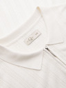 Ombre Clothing Pánske polo tričko so zipsom pri výstrihu - biele