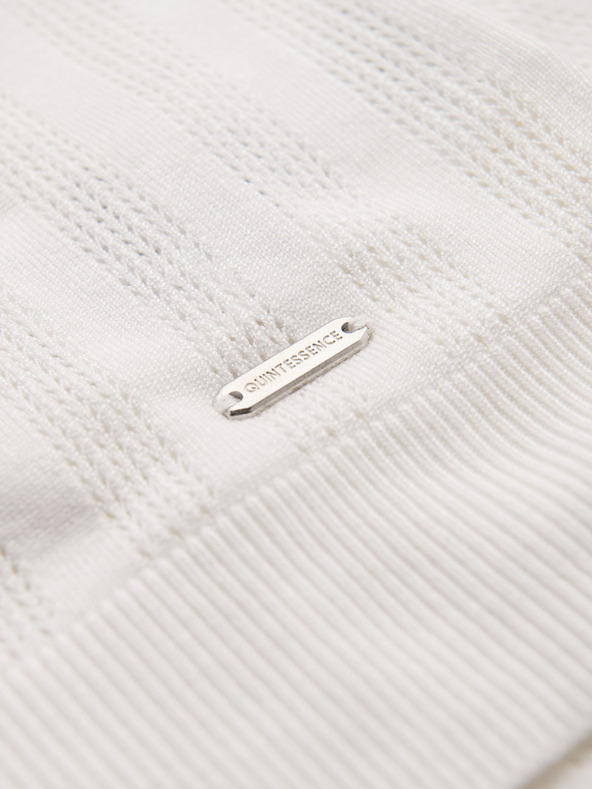 Ombre Clothing Pánske polo tričko so zipsom pri výstrihu - biele