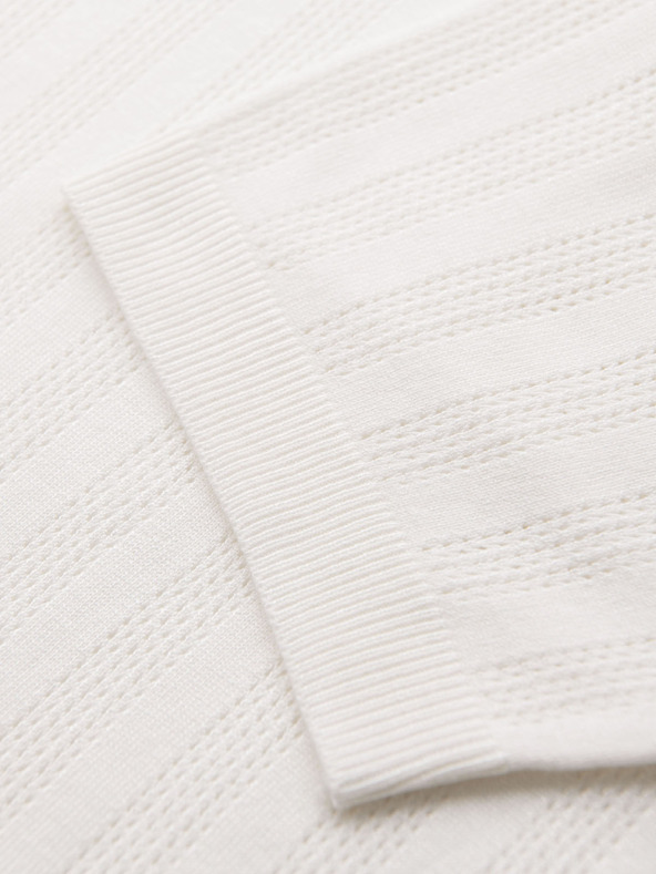 Ombre Clothing Pánske polo tričko so zipsom pri výstrihu - biele