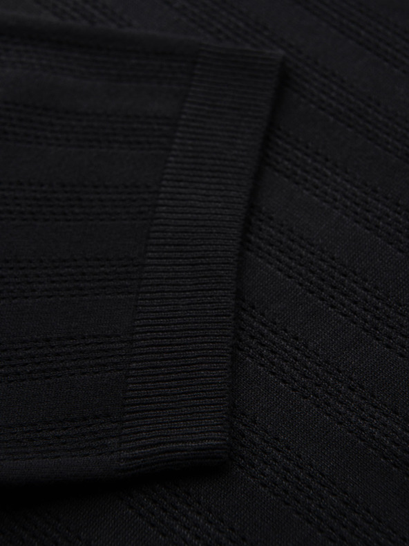 Ombre Clothing Pánske polo tričko so zipsom pri výstrihu - čierna