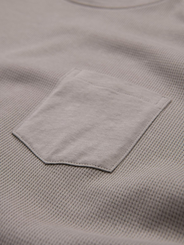 Ombre Clothing Pánske sivé bavlnené tričko s dlhým rukávom