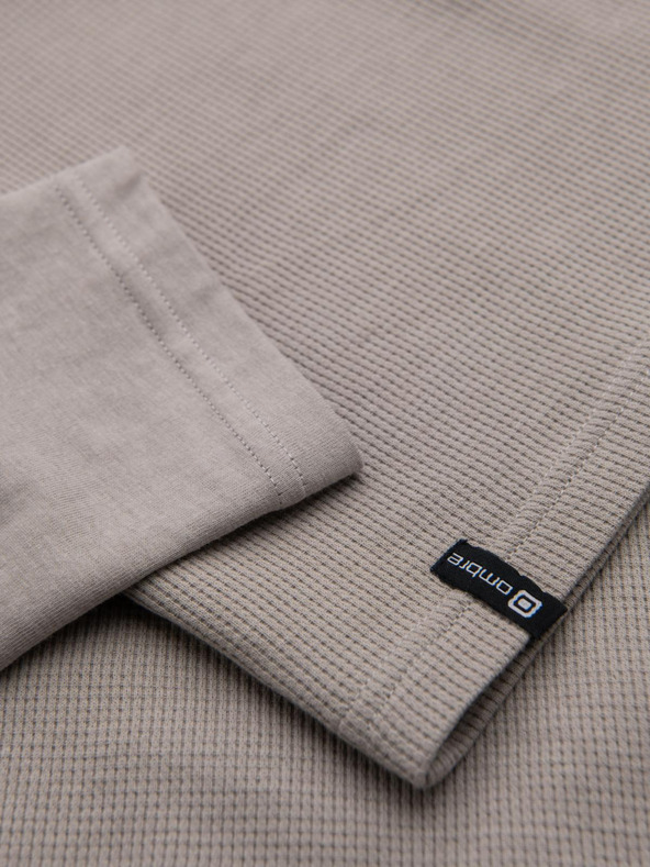 Ombre Clothing Pánske sivé bavlnené tričko s dlhým rukávom