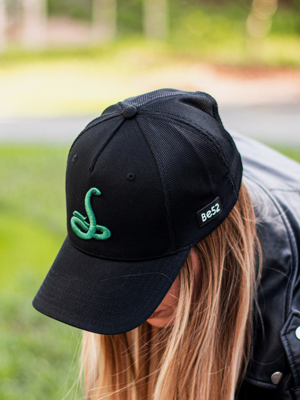 Be52 Be52 Snake šiltovka premium čierna/zelená
