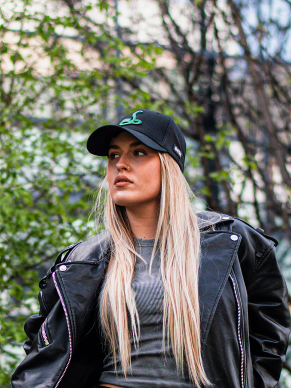 Be52 Be52 Snake šiltovka premium čierna/zelená