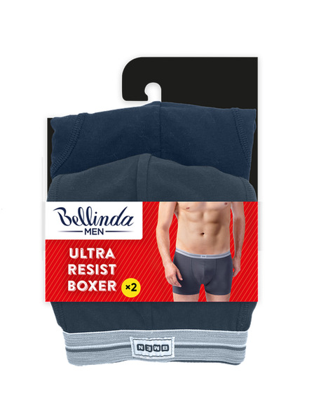 Bellinda Dvojbalenie bavlnených boxeriek - sivá - modrá