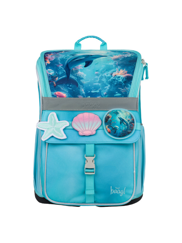 BAAGL  BAAGL SET 3 Zippy Delfín: aktovka, peračník, vrecko