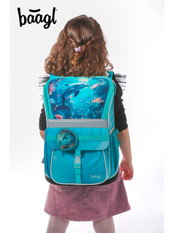 BAAGL  BAAGL SET 3 Zippy Delfín: aktovka, peračník, vrecko