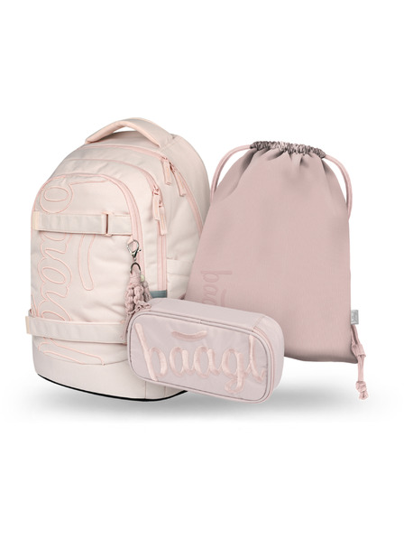BAAGL  BAAGL SET 3 Skate max Creamy: batoh, peračník, vrecúško