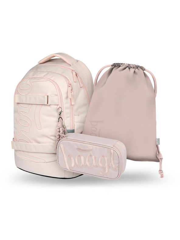 BAAGL  BAAGL SET 3 Skate max Creamy: batoh, peračník, vrecúško