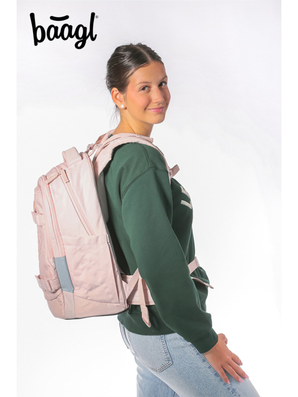 BAAGL  BAAGL SET 3 Skate max Creamy: batoh, peračník, vrecúško