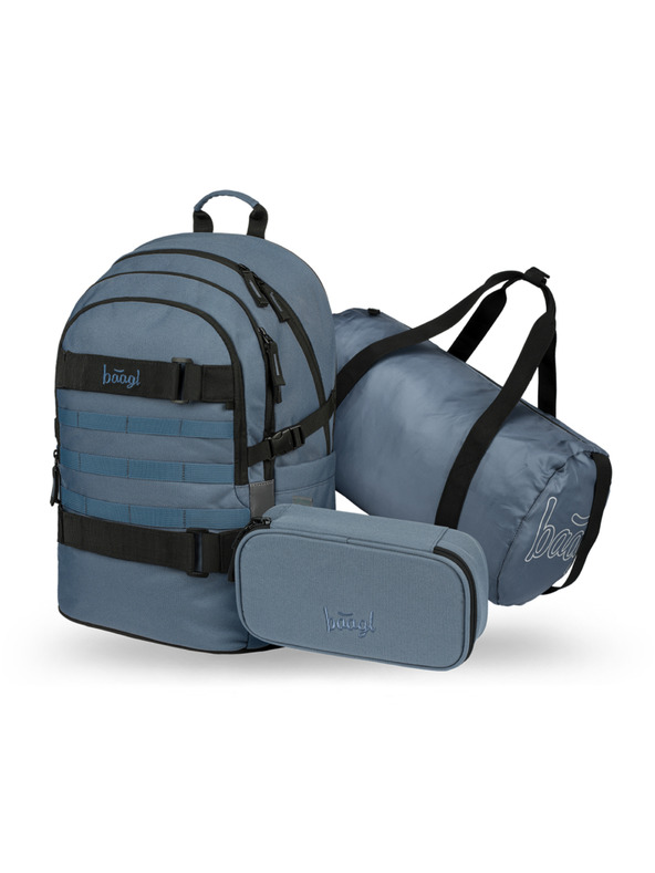 BAAGL  BAAGL SET 3 Skate Dust Blue: batoh, peračník, športová taška