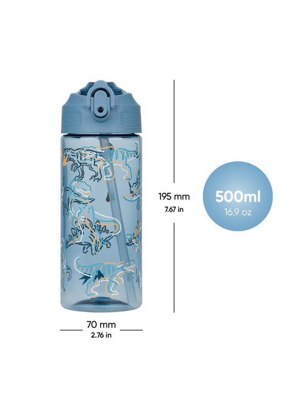 BAAGL  BAAGL Tritánová fľaša na pitie s slamkou Dino 500 ml