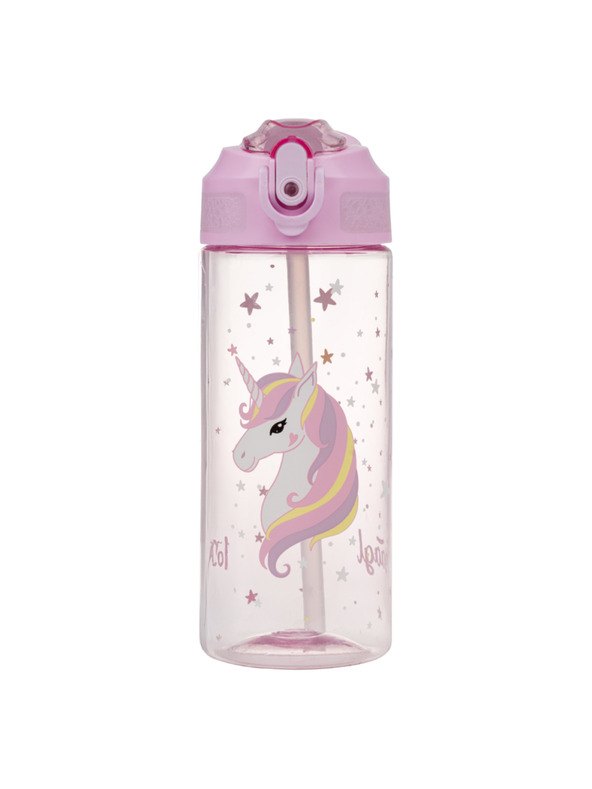 BAAGL  BAAGL Tritánová fľaša na pitie s slamkou Rainbow Unicorn 500 ml