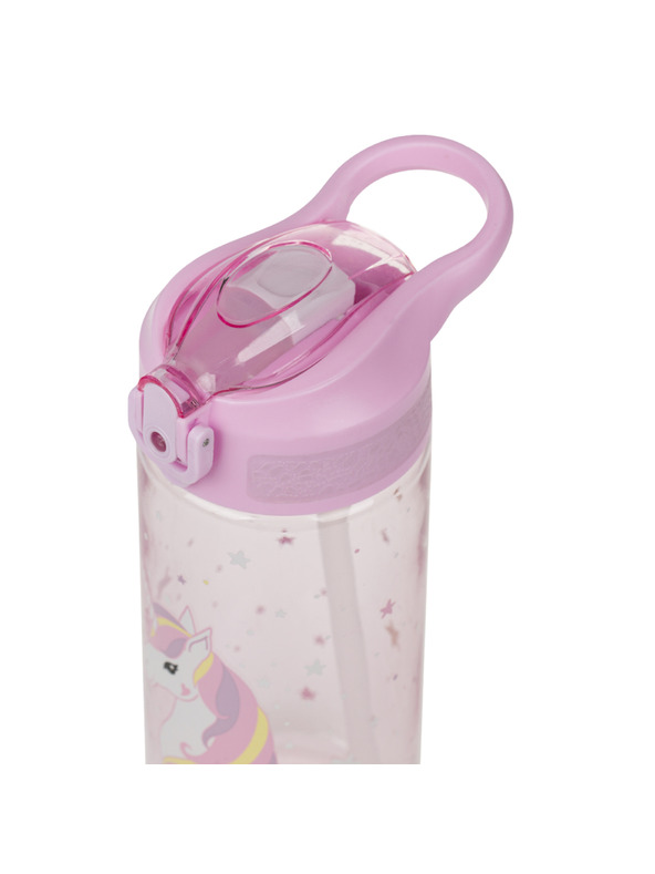 BAAGL  BAAGL Tritánová fľaša na pitie s slamkou Rainbow Unicorn 500 ml