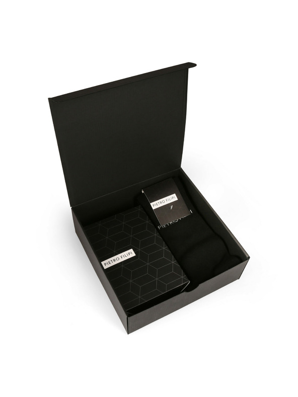 Pietro Filipi Pánska darčeková sada Sada troch - boxerky a Sada troch - ponožky Pietro Filipi čierne