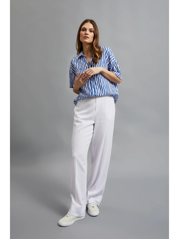 Moodo Biele voľné nohavice