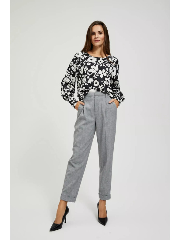 Moodo Kvetinová čierno-biela blúzka Moodo