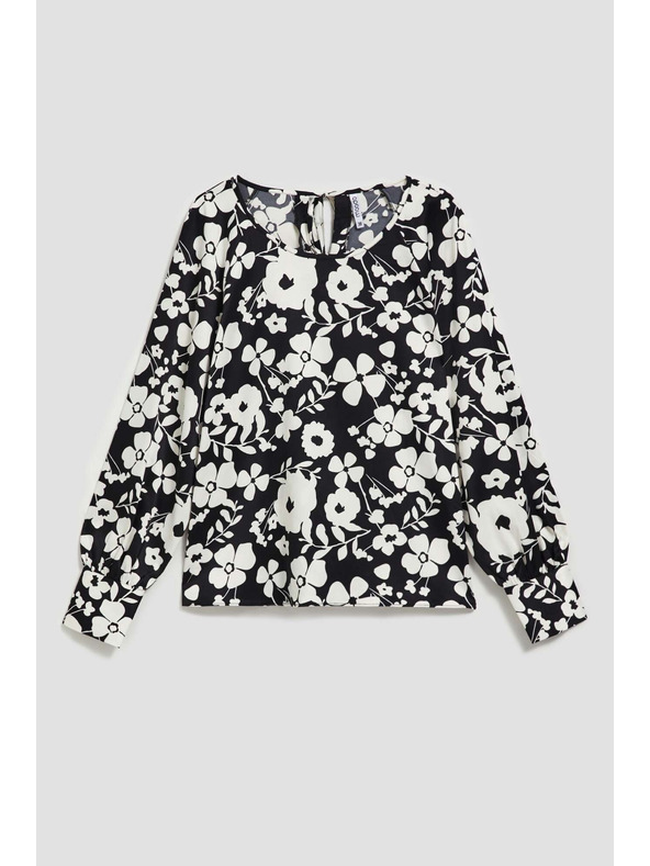 Moodo Kvetinová čierno-biela blúzka Moodo