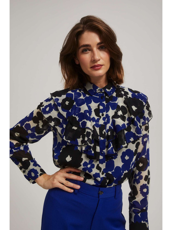 Moodo Farebná blúzka s volánom