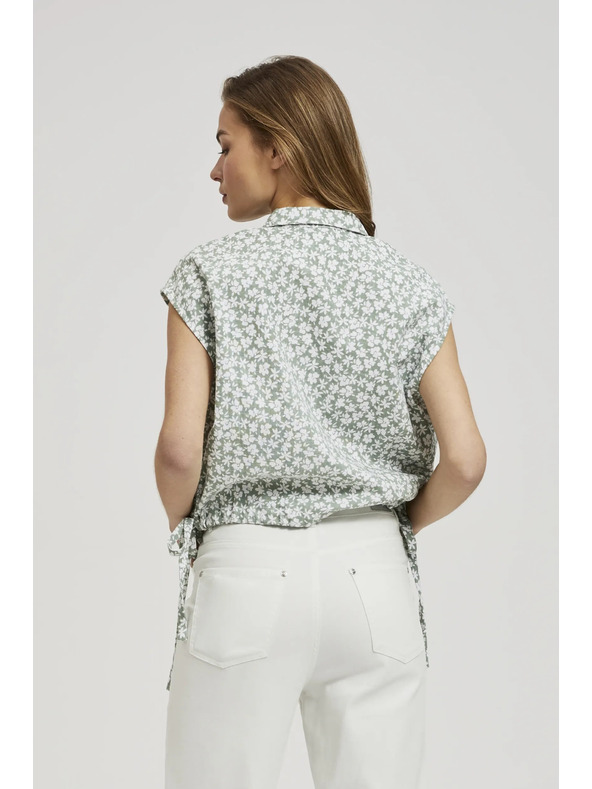 Moodo Vzorkovaná blúzka na zaväzovanie