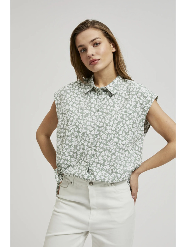 Moodo Vzorkovaná blúzka na zaväzovanie