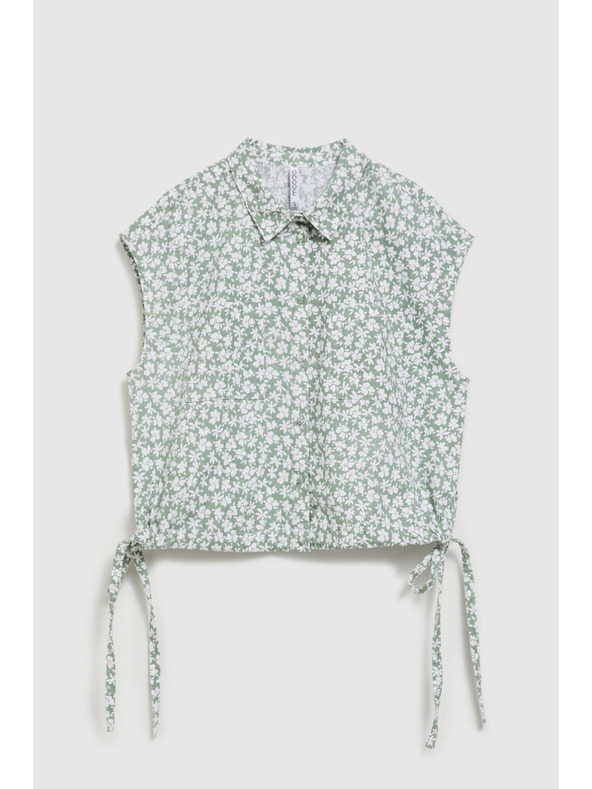 Moodo Vzorkovaná blúzka na zaväzovanie