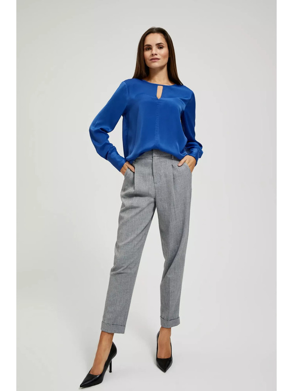 Moodo Modrá lesklá blúzka Moodo