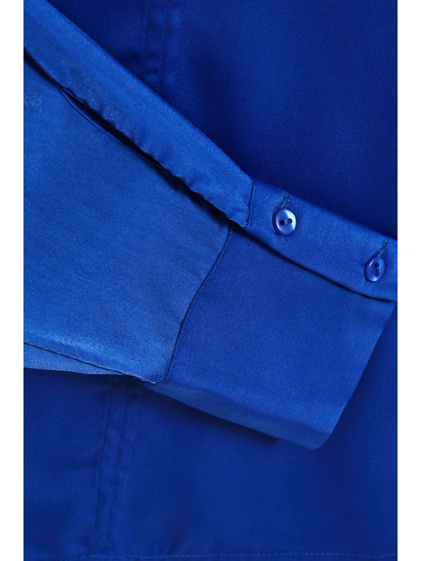 Moodo Modrá lesklá blúzka Moodo