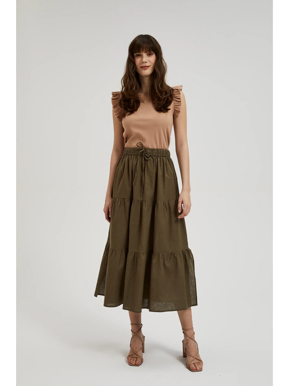 Moodo Khaki voľná sukňa Moodo