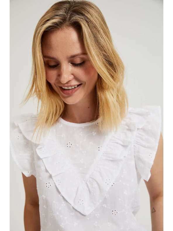 Moodo Biely top s volánikmi