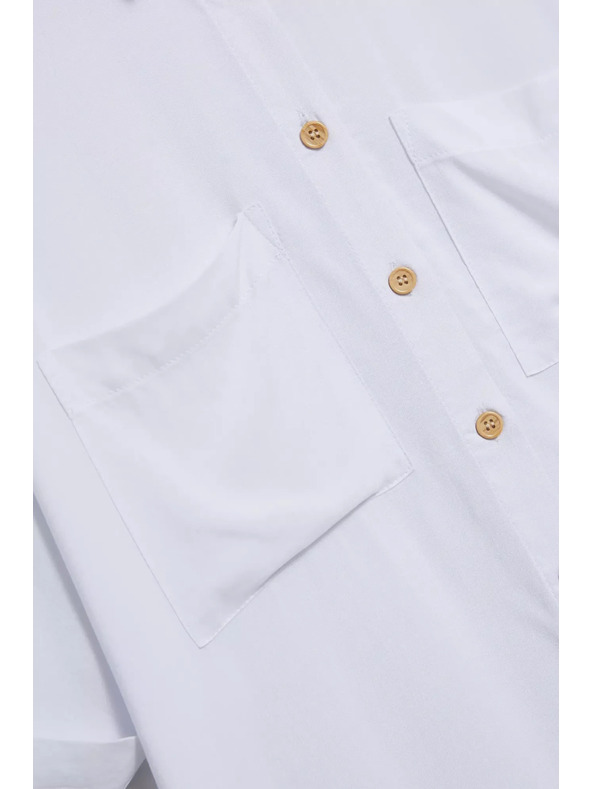 Moodo Biela košeľa s krátkym rukávom