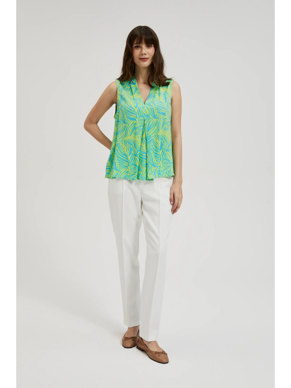 Moodo Zelený top bez rukávov