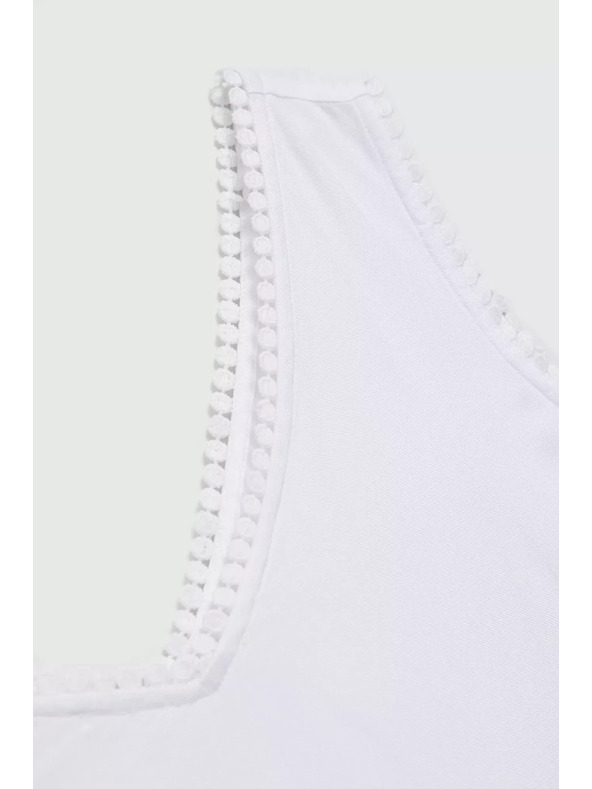 Moodo Biele tielko s ozdobným lemom