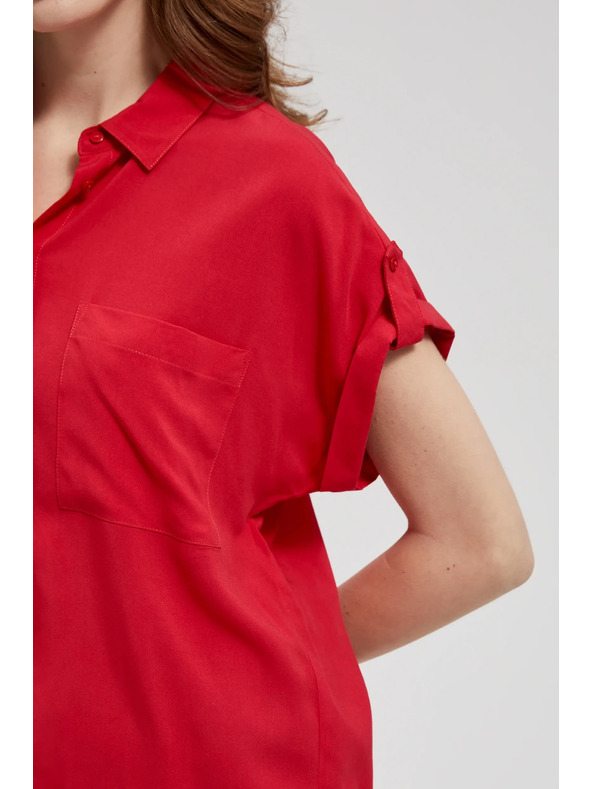 Moodo Červená košeľa s krátkym rukávom