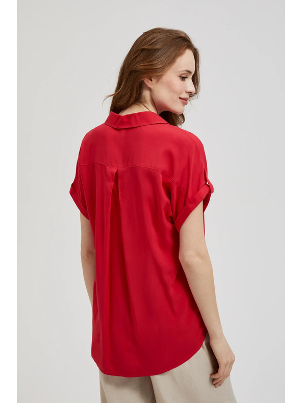 Moodo Červená košeľa s krátkym rukávom