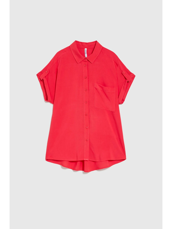 Moodo Červená košeľa s krátkym rukávom