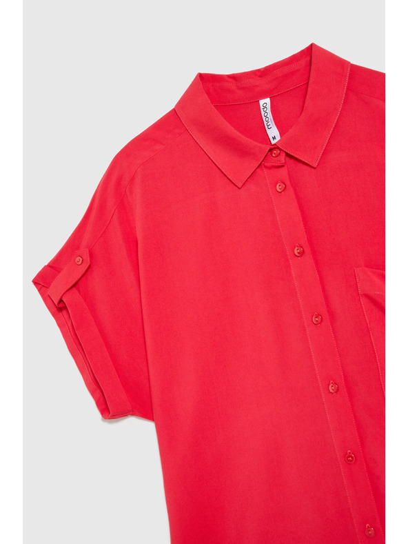 Moodo Červená košeľa s krátkym rukávom