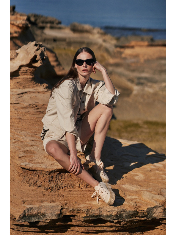 Moodo Krémová džínsová bunda