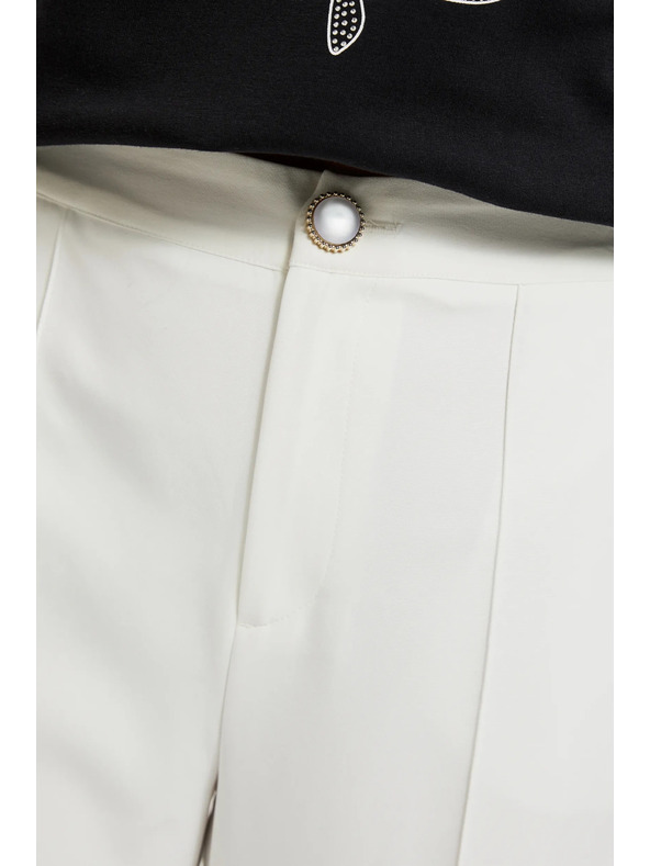 Moodo Biele rovné nohavice Moodo