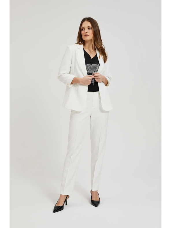 Moodo Biele rovné nohavice Moodo