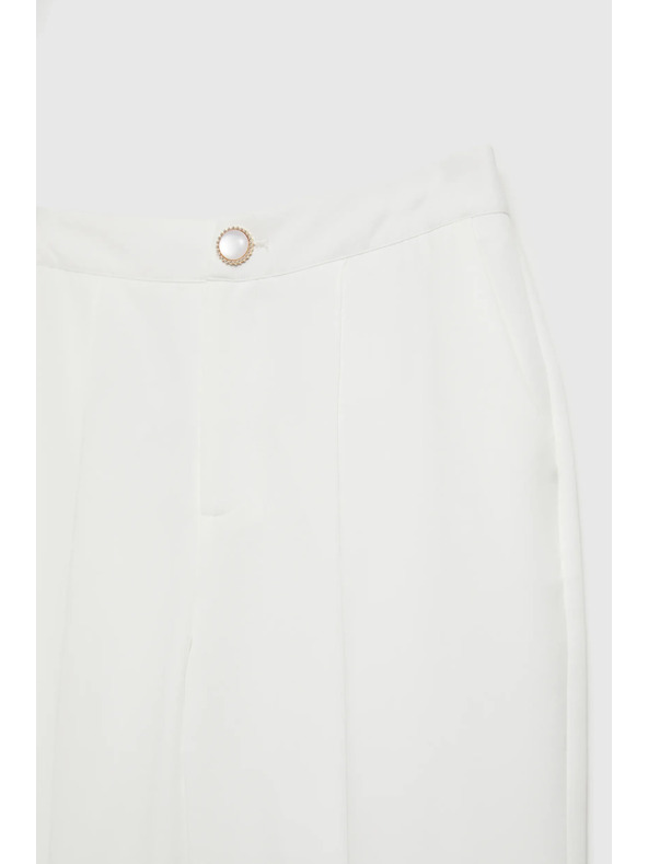 Moodo Biele rovné nohavice Moodo