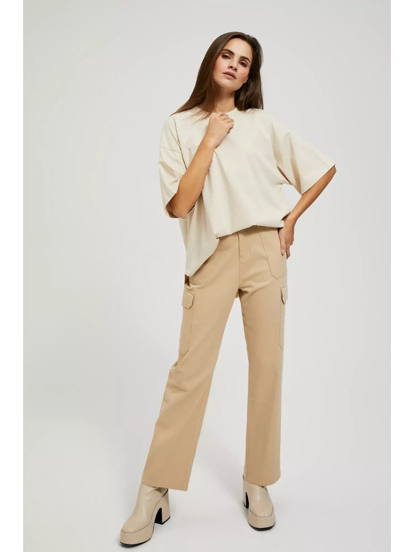 Moodo Béžové nohavice so vreckami